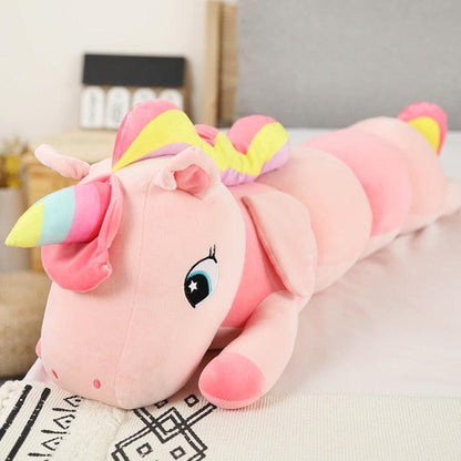 Cute Caterpillar Shaped Stuffed Animal Long Pillows unicorn Pillows Plushie Depot