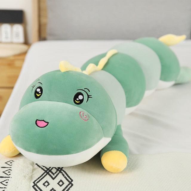 Cute Caterpillar Shaped Stuffed Animal Long Pillows dinosaur Pillows Plushie Depot