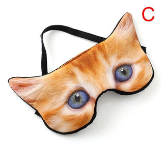 Realistic 3D Cartoon Animal Sleep Mask Cat Sleep Masks - Plushie Depot