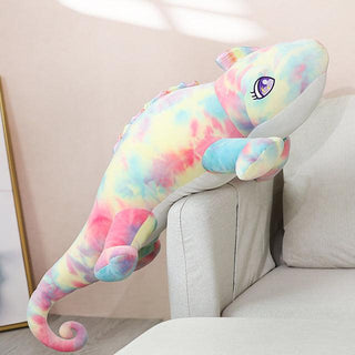 Giant Colored Chameleon Plush Pillow Pink Plushie Depot