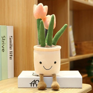 14" Simulation Tulip Flowers, Creative Potted Plants Stuffed Toys 35cm pink Tulip Plushie Depot