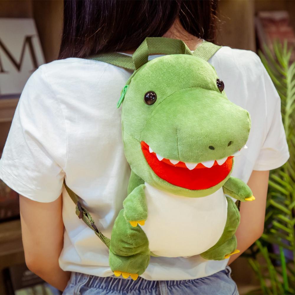 13" Cute Tyrannosaurus & Triceratops Dinosaur Plush Backpacks for Kids Stuffed Animals Plushie Depot