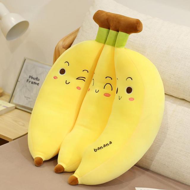 Huggable Creative Banana Fruit Pillow A Pillows Plushie Depot