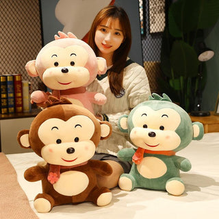 9" - 19.5" Cute Monkey Plush Toys with scarves Stuffed Animals - Plushie Depot