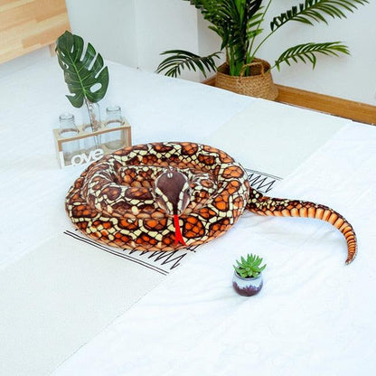 Giant 3D Snake Plushies brown - Plushie Depot