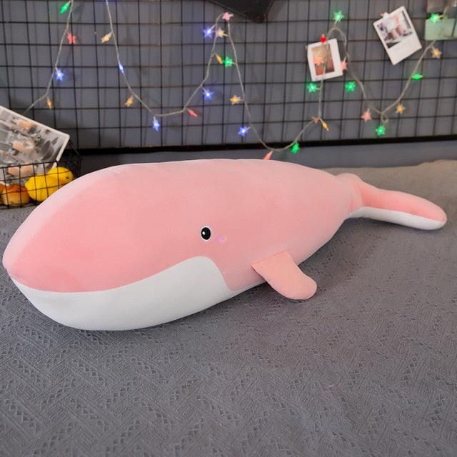 Giant Soft Stuffed Whale Toy Pink Plushie Depot