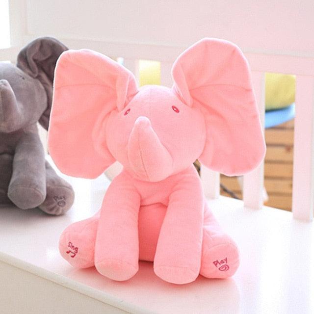 Robots Pet Electric Elephant Toys, Ears Move Music Baby Animal Pink Plushie Depot