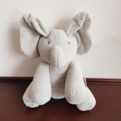 Robots Pet Electric Elephant Toys, Ears Move Music Baby Animal gray White Plushie Depot
