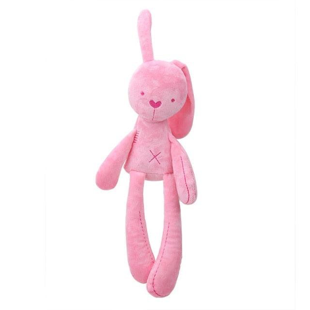 Cute Bunny Rabbit Sleeping Mate Stuffed Animal Doll for Babies About 8" Pink Stuffed Animals Plushie Depot