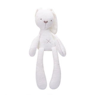 Cute Bunny Rabbit Sleeping Mate Stuffed Animal Doll for Babies About 8" White Plushie Depot