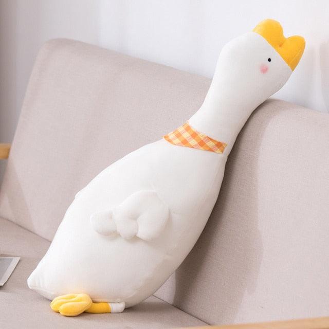 Lovely White Goose Duck Plush Toys lying white Stuffed Animals Plushie Depot