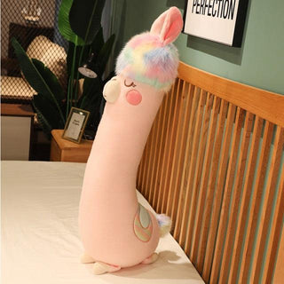 Cute Giant Pink Alpaca Long Pillow Stuffed Soft Animal Plush Toys Pink Plushie Depot