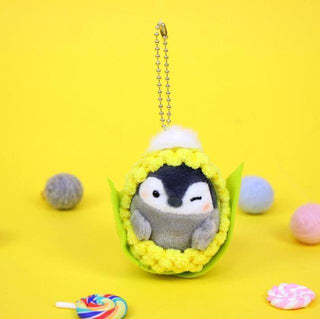 Kawaii Penguin Plush Keychains 7cm corn 2 Keychains - Plushie Depot