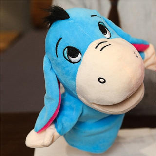 10.6" Educational Animals Hand Puppet Cloth Toy Dolls Blue Donkey Plushie Depot