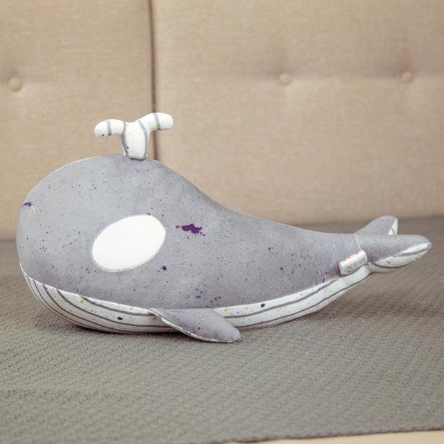 Huge Creative Realistic Whale Plush Toys Gray - Plushie Depot