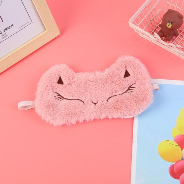 Cute Plush Animal Sleeping Masks Pink fox Sleep Masks - Plushie Depot