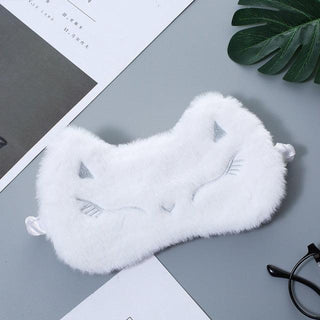 Cute Plush Animal Sleeping Masks White fox Plushie Depot