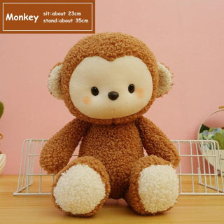 Kawaii Elephant Lion Monkey Plush Cat Toys monkey - Plushie Depot