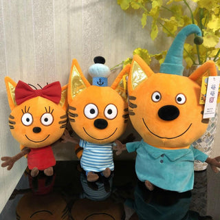 12.9" High Quality Russian Three Happy e Cat Plush Doll Toy - Plushie Depot