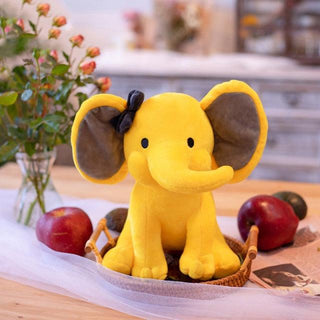 9" Baby Room Sleeping Elephant Plush Toys 25cm Yellow Plushie Depot