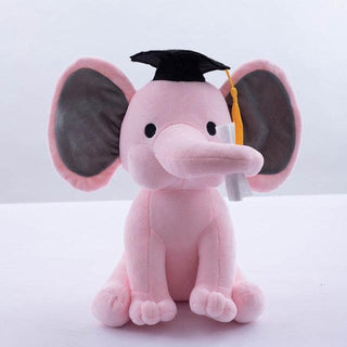 9" Baby Room Sleeping Elephant Plush Toys 25cm Pink with Hat Stuffed Animals - Plushie Depot