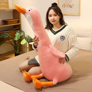 Big Goose Pillow Plushie Toy Pink Plushie Depot