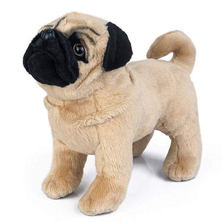 12" Lifelike Standing Pug Dog Plush Toy Plushie Depot