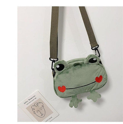 Kawaii Frog Shoulder Backpack Crossbody Bag Coin Purse Bags Plushie Depot