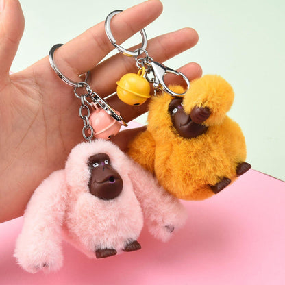 New Plush Fluffy Gorilla key chains Keychains Plushie Depot