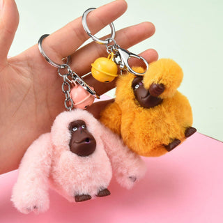 New Plush Fluffy Gorilla key chains Keychains - Plushie Depot