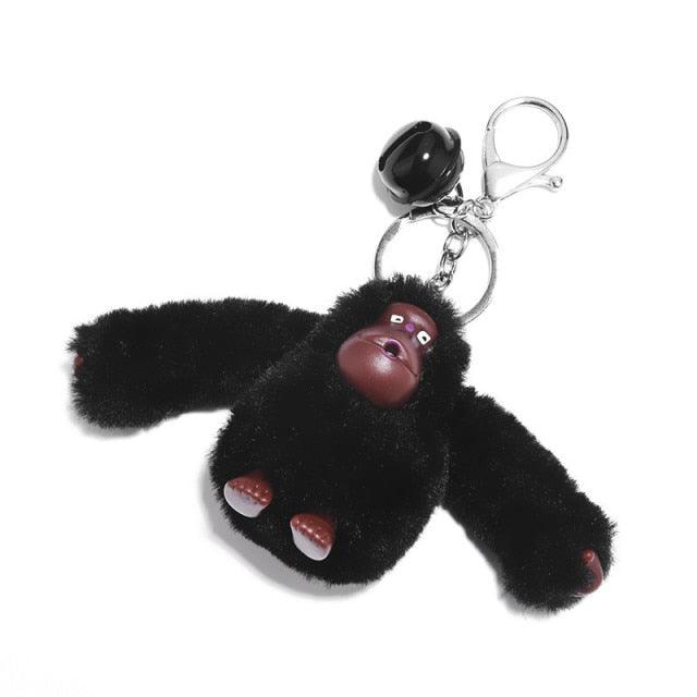 New Plush Fluffy Gorilla key chains Black Keychains Plushie Depot