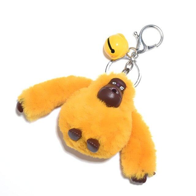 New Plush Fluffy Gorilla key chains Yellow Keychains Plushie Depot
