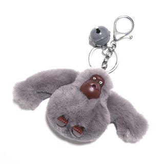 New Plush Fluffy Gorilla key chains Dark gray Keychains - Plushie Depot