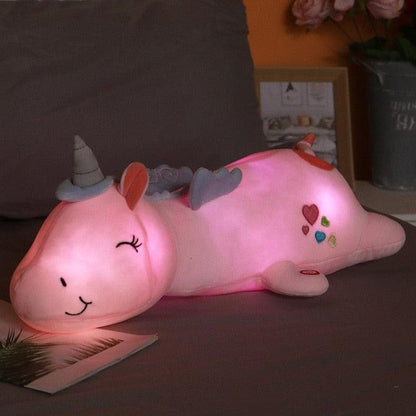 Large Glowing Unicorn Plush Toys glowing pink Plushie Depot