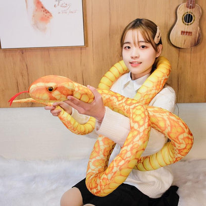 46"-118" / 110cm-300cm Simulated Snakes Plush Toy Giant Boa Cobra Long Stuffed Snake Stuffed Animals - Plushie Depot