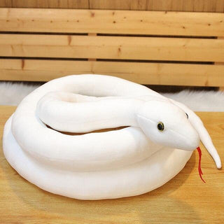 46"-118" / 110cm-300cm Simulated Snakes Plush Toy Giant Boa Cobra Long Stuffed Snake white Plushie Depot