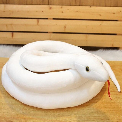 46"-118" / 110cm-300cm Simulated Snakes Plush Toy Giant Boa Cobra Long Stuffed Snake white Stuffed Animals - Plushie Depot