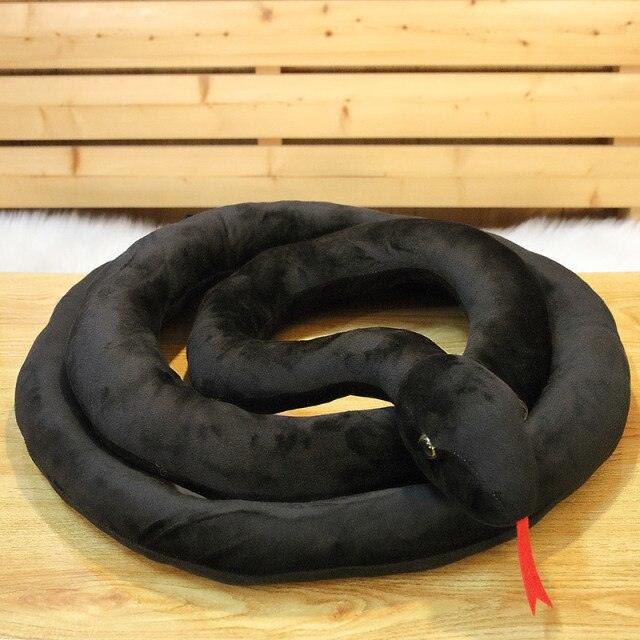 46"-118" / 110cm-300cm Simulated Snakes Plush Toy Giant Boa Cobra Long Stuffed Snake black Stuffed Animals - Plushie Depot