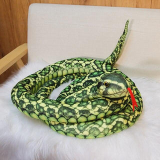46"-118" / 110cm-300cm Simulated Snakes Plush Toy Giant Boa Cobra Long Stuffed Snake Green Plushie Depot