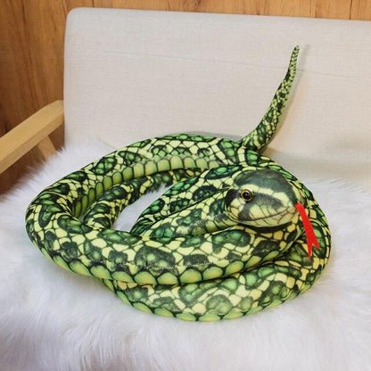 46"-118" / 110cm-300cm Simulated Snakes Plush Toy Giant Boa Cobra Long Stuffed Snake Green Stuffed Animals - Plushie Depot