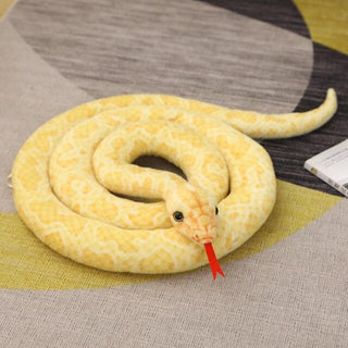 46"-118" / 110cm-300cm Simulated Snakes Plush Toy Giant Boa Cobra Long Stuffed Snake Yellow flower python Plushie Depot