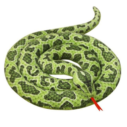 46"-118" / 110cm-300cm Simulated Snakes Plush Toy Giant Boa Cobra Long Stuffed Snake Green flower python Stuffed Animals - Plushie Depot