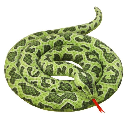 46"-118" / 110cm-300cm Simulated Snakes Plush Toy Giant Boa Cobra Long Stuffed Snake Green flower python Stuffed Animals Plushie Depot