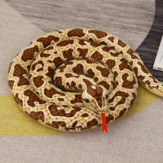 46"-118" / 110cm-300cm Simulated Snakes Plush Toy Giant Boa Cobra Long Stuffed Snake Brown floral python Plushie Depot