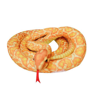 46"-118" / 110cm-300cm Simulated Snakes Plush Toy Giant Boa Cobra Long Stuffed Snake Gold Plushie Depot