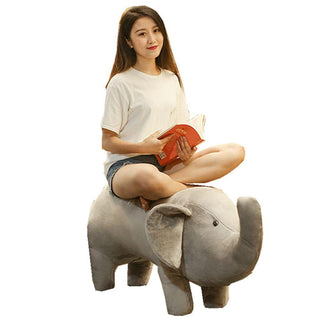 51‘’ Giant Stuffed Elephant Lifelike Plush Simulation Toy Plushie Depot