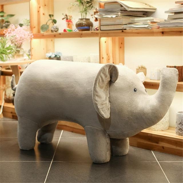 51‘’ Giant Stuffed Elephant Lifelike Plush Simulation Toy Elephant with Eyes China Stuffed Animals Plushie Depot