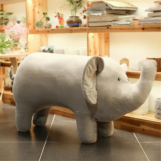 51‘’ Giant Stuffed Elephant Lifelike Plush Simulation Toy Elephant with Eyes China Plushie Depot