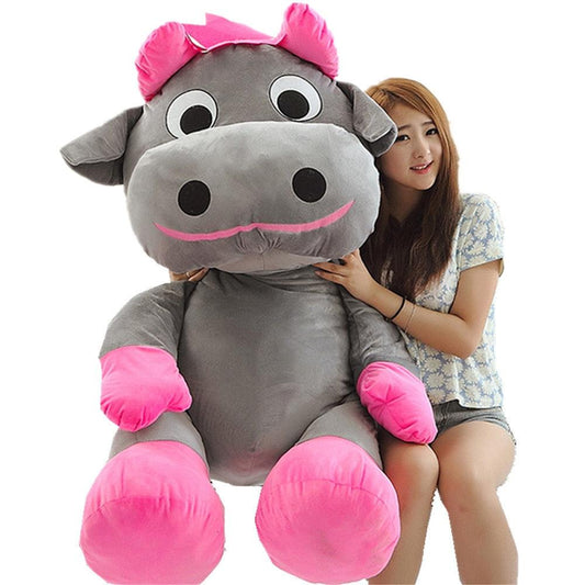 55'' Kawaii Giant Plush Cow Animal Big Stuffed Cattle Toy Stuffed Animals Plushie Depot