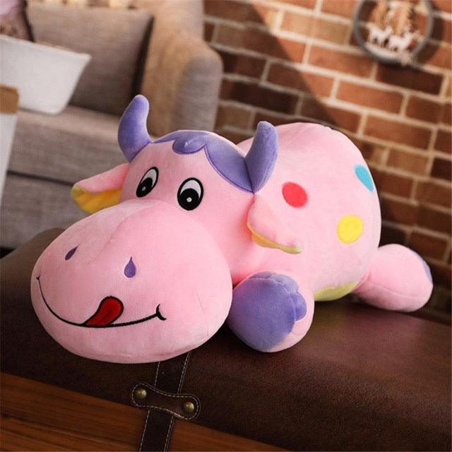 43'' Cute Giant Stuffed Cow Plush Toy 110cm 43 inches Pink China Stuffed Animals Plushie Depot